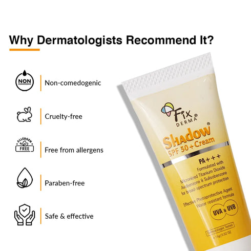 Fixderma Skincare Shadow Rx Tinted Sunscreen For Face Spf 50